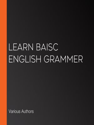 cover image of Learn Basic English Grammar